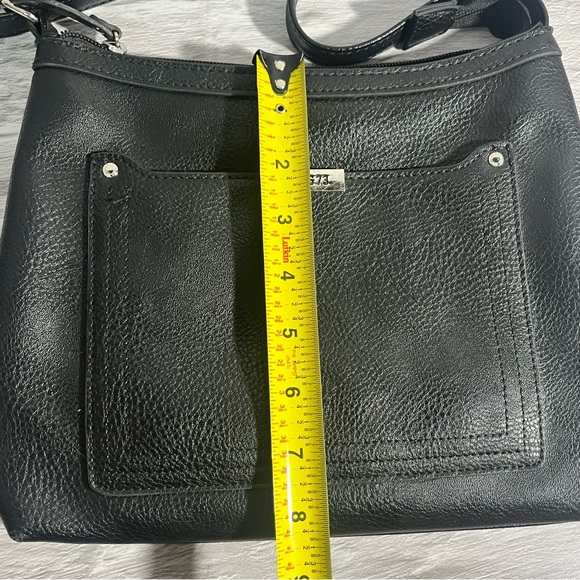 Roots Black Pebbled Faux Leather Crossbody Bag - Picture 14 of 15